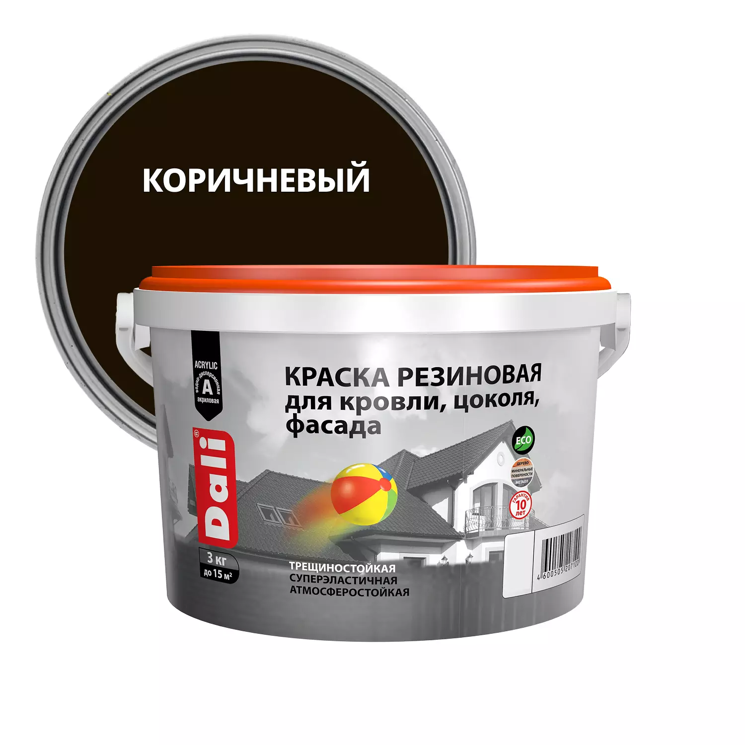 Краска резиновая Dali коричневый 3 кг