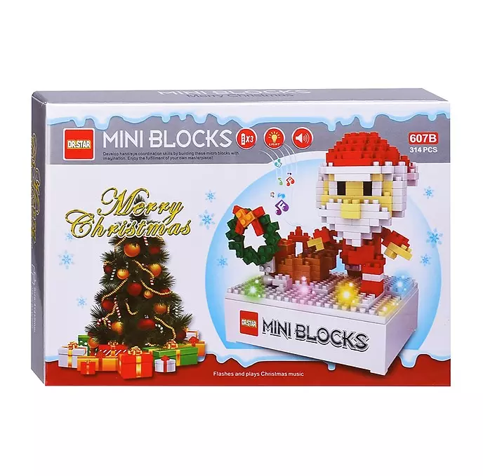 Новогодний конструктор блочный Санта 314 дет. 607B