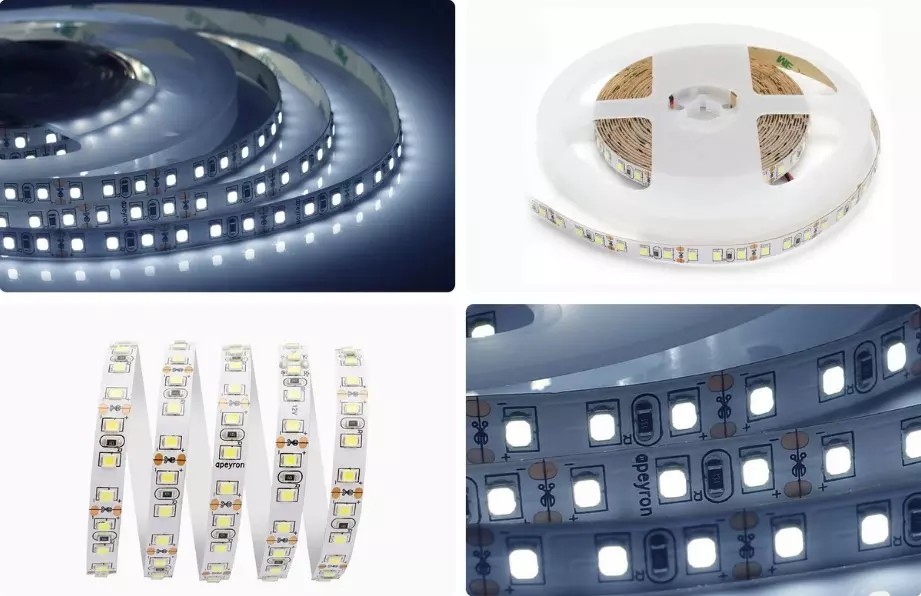 Светодиодная лента 12В 9,6Вт/м 600Лм/м 6500К 2м 8мм CRI&gt;80 SMD3528 120шт/м IP20 Apeyron 216BL