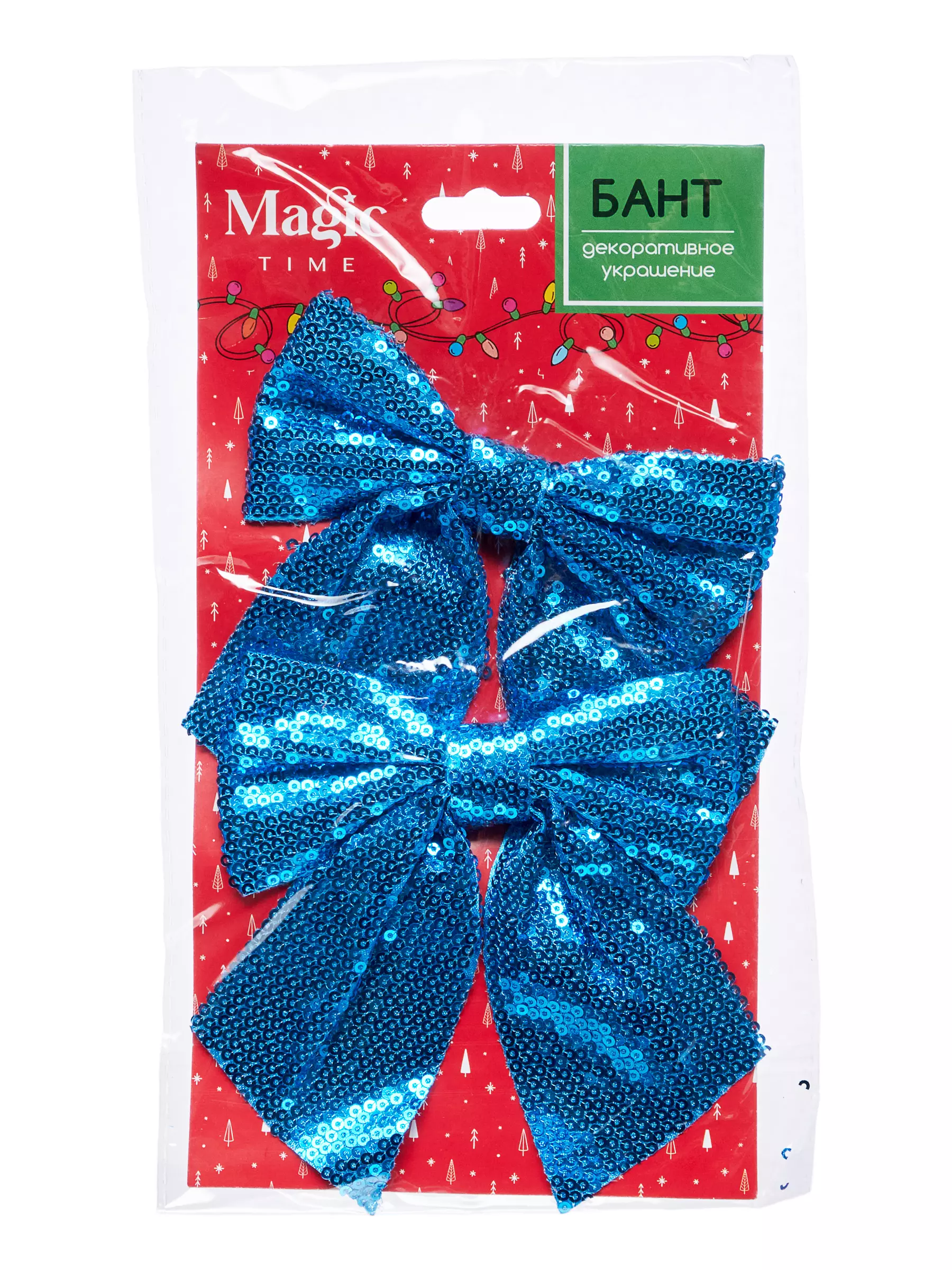 Декоративное украшение БАНТ Лазурь из полиэстера, набор из 2 шт / 14х12х0,01см 90826