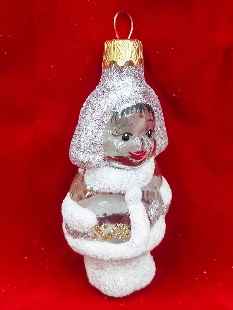 Ёлочное украшение Снегурочка внучка, прозрачная серия, в подарочной упаковке, h-10см