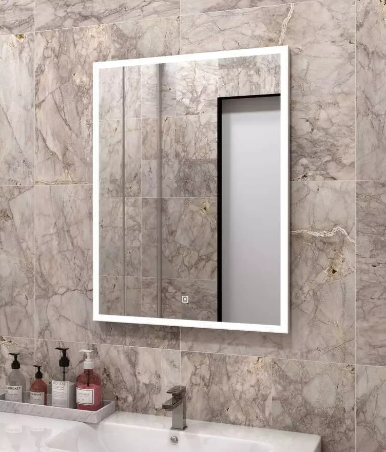 Зеркало Континент Frame White LED 600х800 с подсветкой, арт. ЗЛП944
