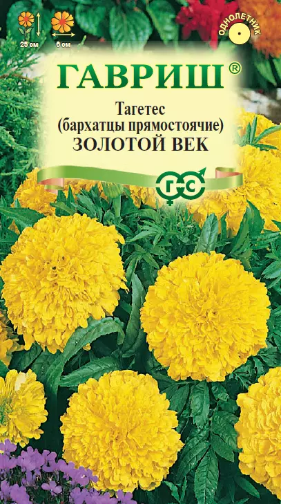 Семена цветов Бархатцы золотой век 0. 05гр(Гавриш) цв