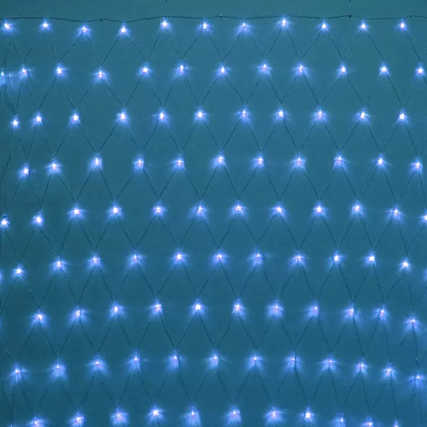 Гирлянда Сетка 2 х1,5м, 144 лампы LED, Синий, 8 режимов.,прозр.пров. с соед. 183-755