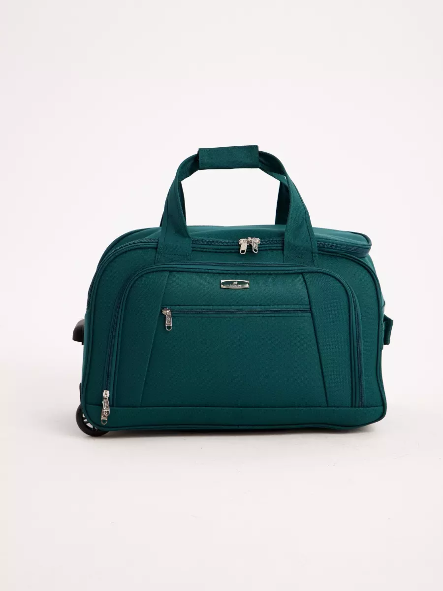 Дорожная сумка 69,5*40*32,5 см зеленый на колесах ткань Вена