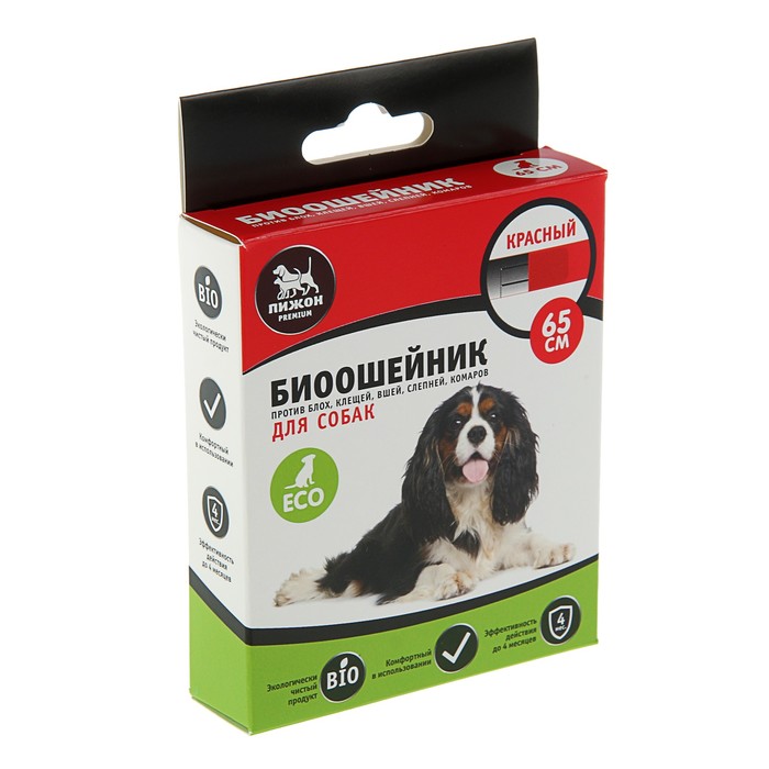 Биоошейник антипаразитарный для собак, красный, 65 см Пижон Premium 3666993