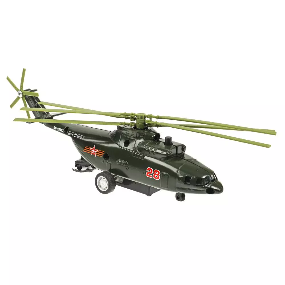 Вертолет модель Армия России 20см,металл,свет-звук,люк Технопарк COPTER-20SLARR-GN зеленый