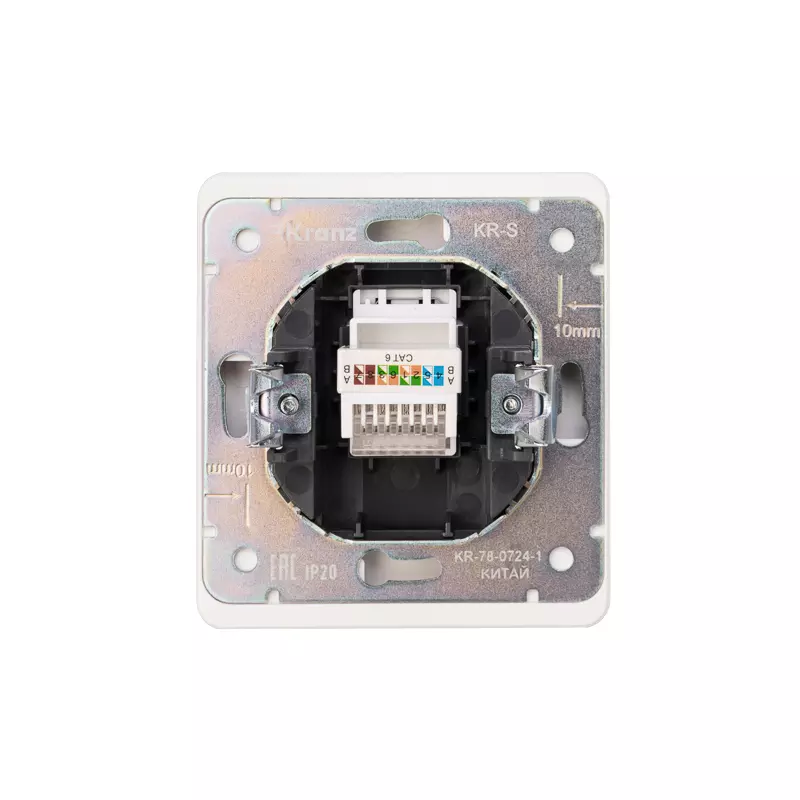 Розетка встраиваемая интернет перламутр Kranz Miele Round KR-78-0724-1