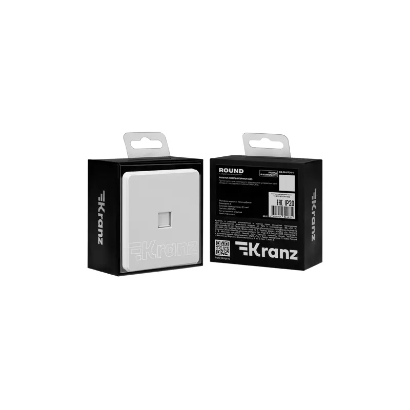 Розетка встраиваемая интернет перламутр Kranz Miele Round KR-78-0724-1