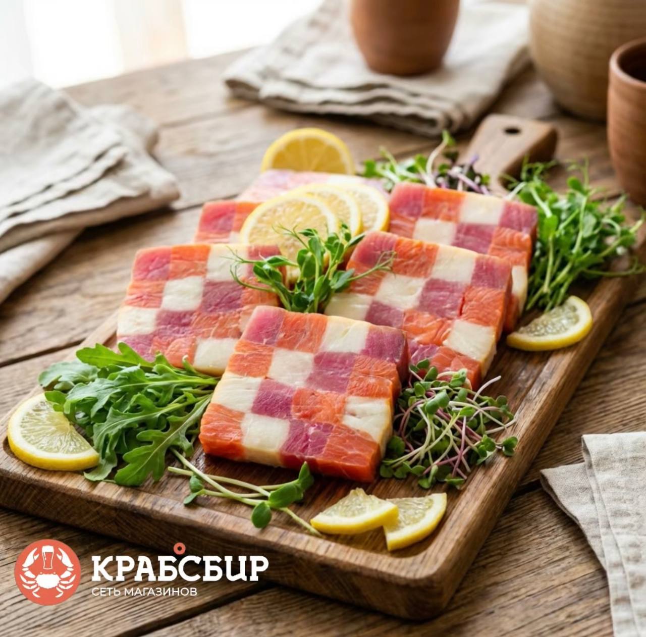 Рыбный рулет "Шашки"