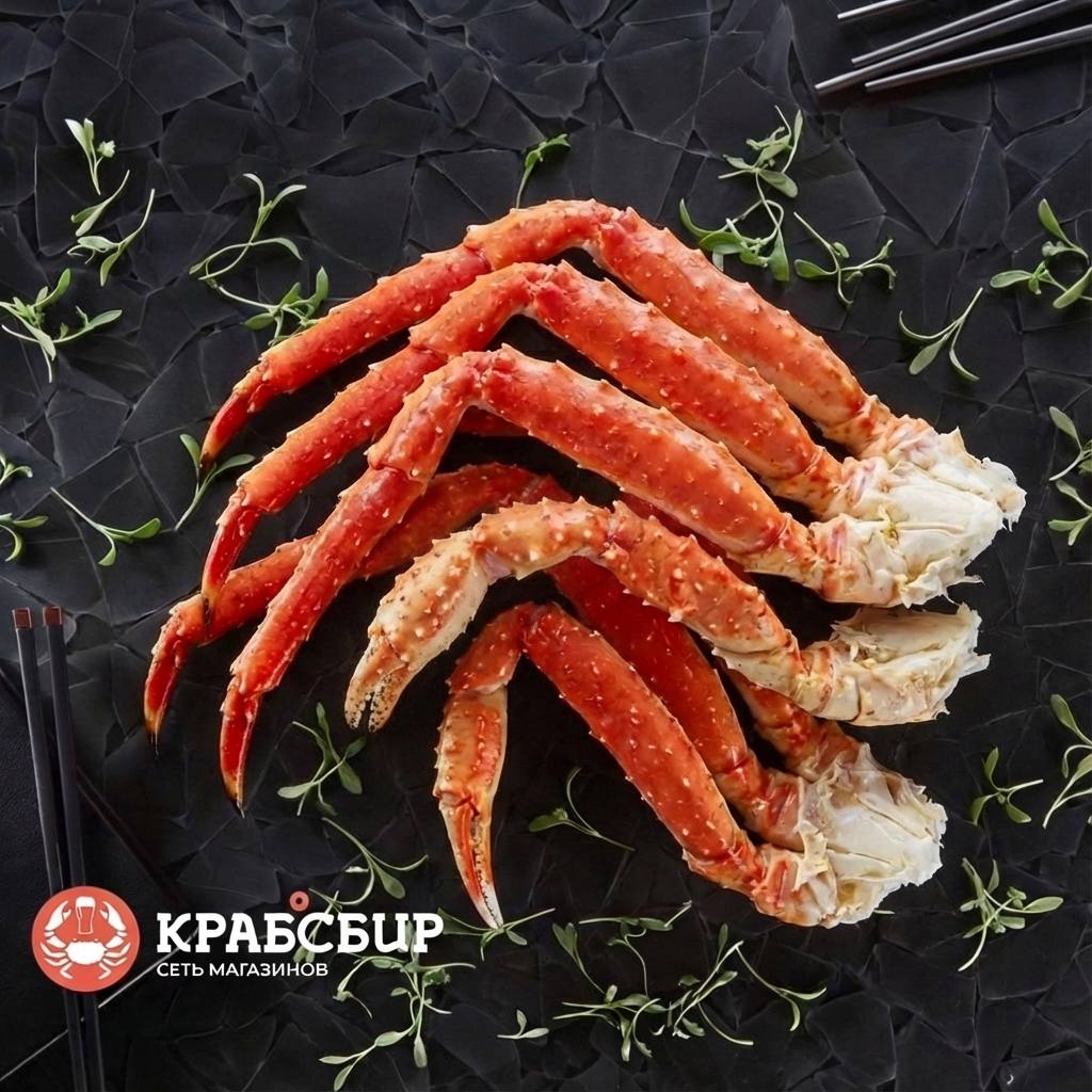 Конечности Камчатского краба в панцире размер L5, 1300+