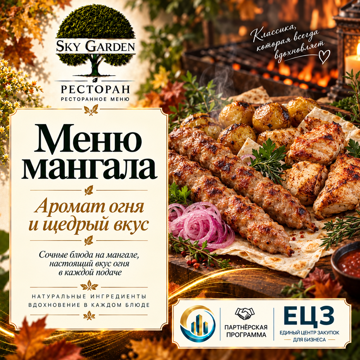 Меню мангала