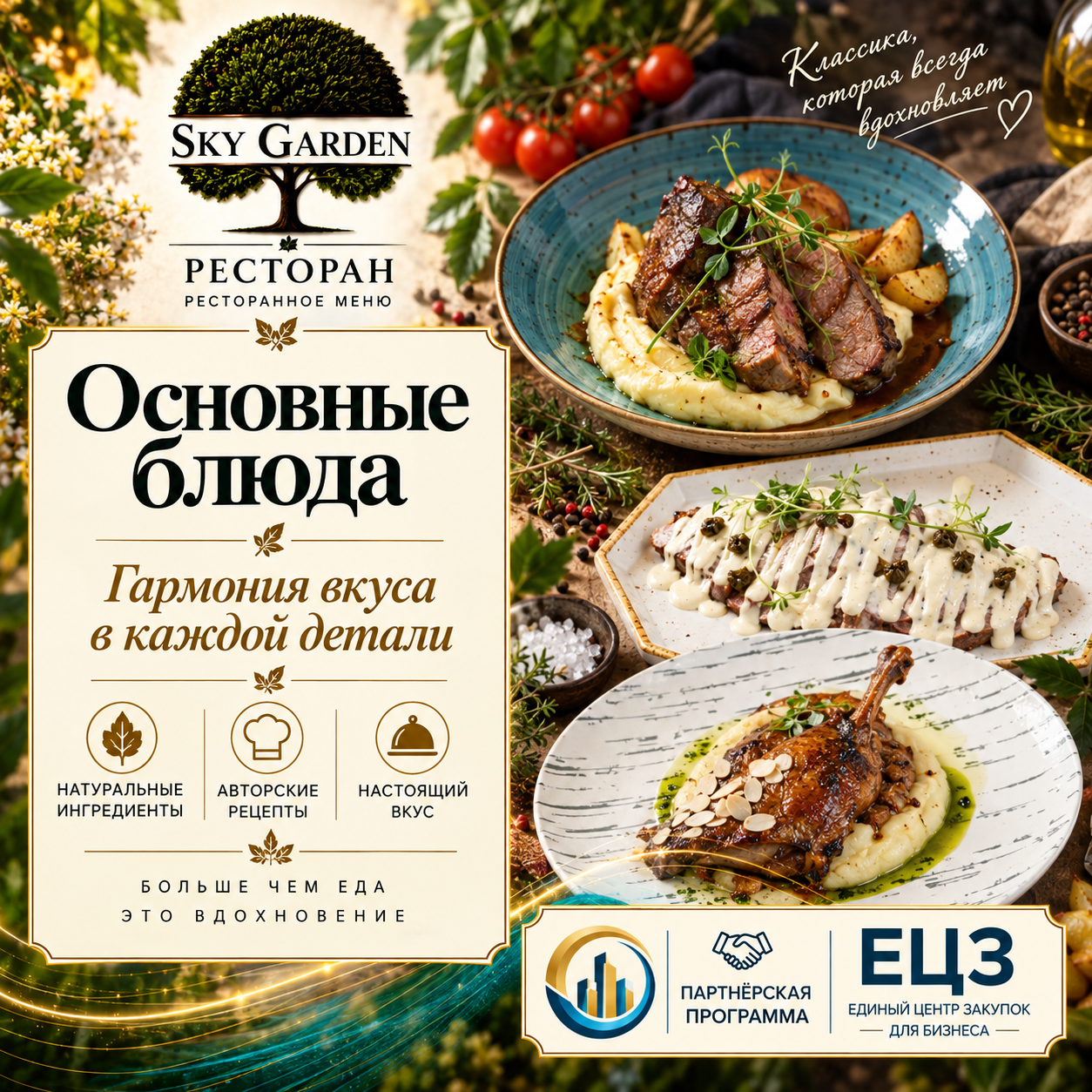 Основные блюда