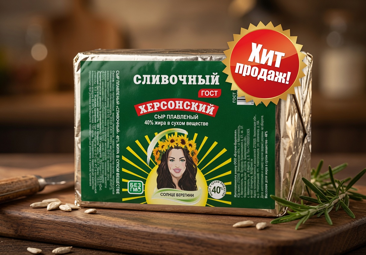 Сыр плавленый Сливочный "Солнце Берегини" 40% 80гр