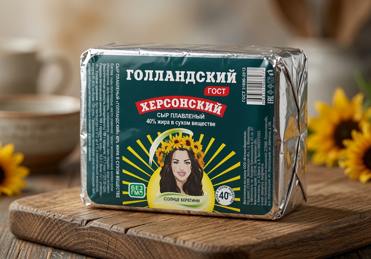 Сыр плавленый Голландский "Солнце Берегини" 40% 80гр