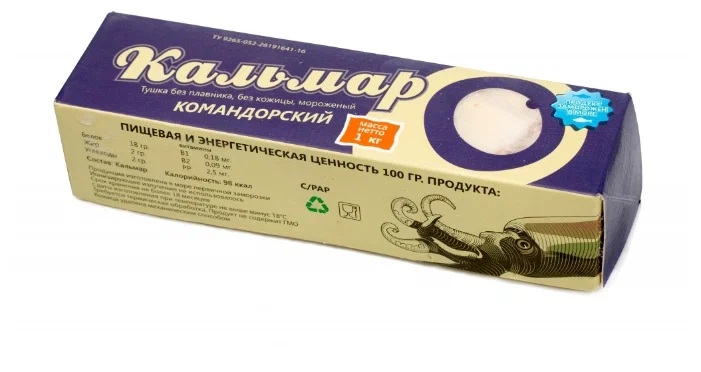 Кальмар Командорский  филе тушка фас 1кг