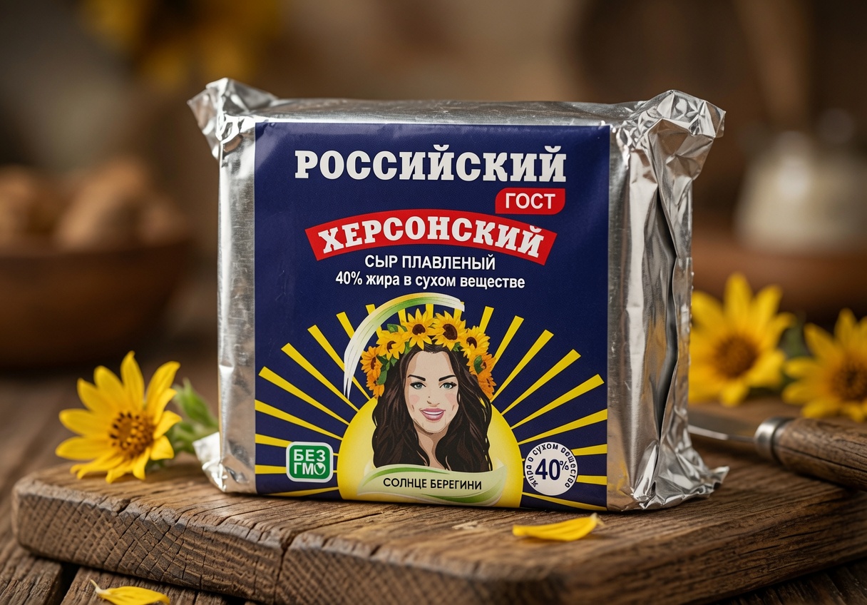 Сыр плавленый Российский "Солнце Берегини" 40% 80гр