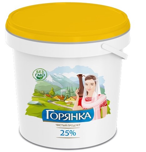 Сметана  25% Горянка ведро 5кг