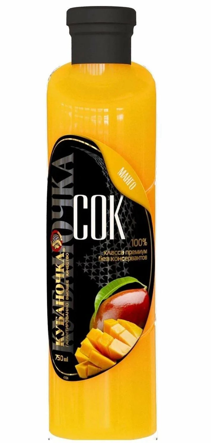Сок Манго с\б 0,75л Кубаночка (6шт\ящ)