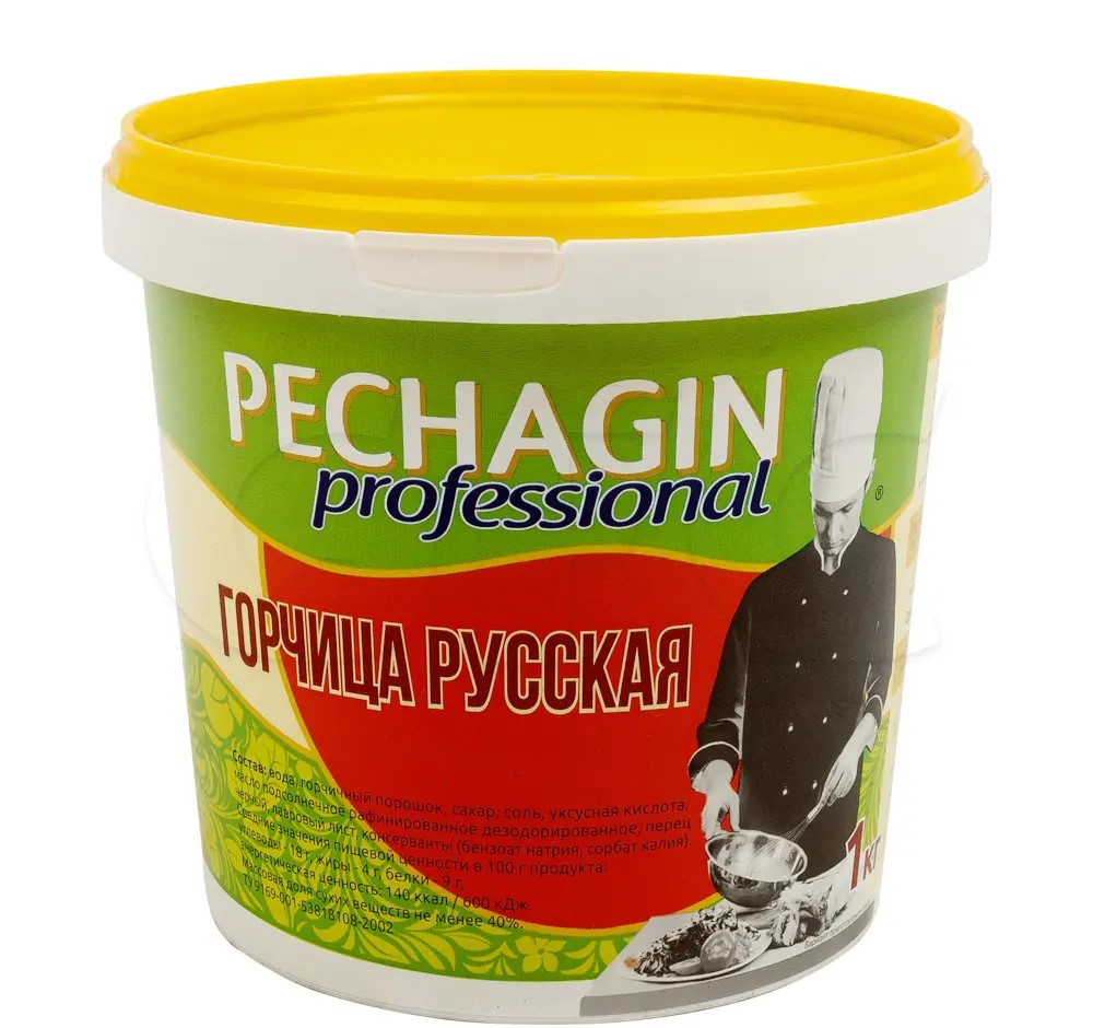 Горчица Русская Печагин ведро 1 кг