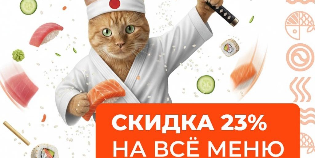 Скидка 23% на всё меню!