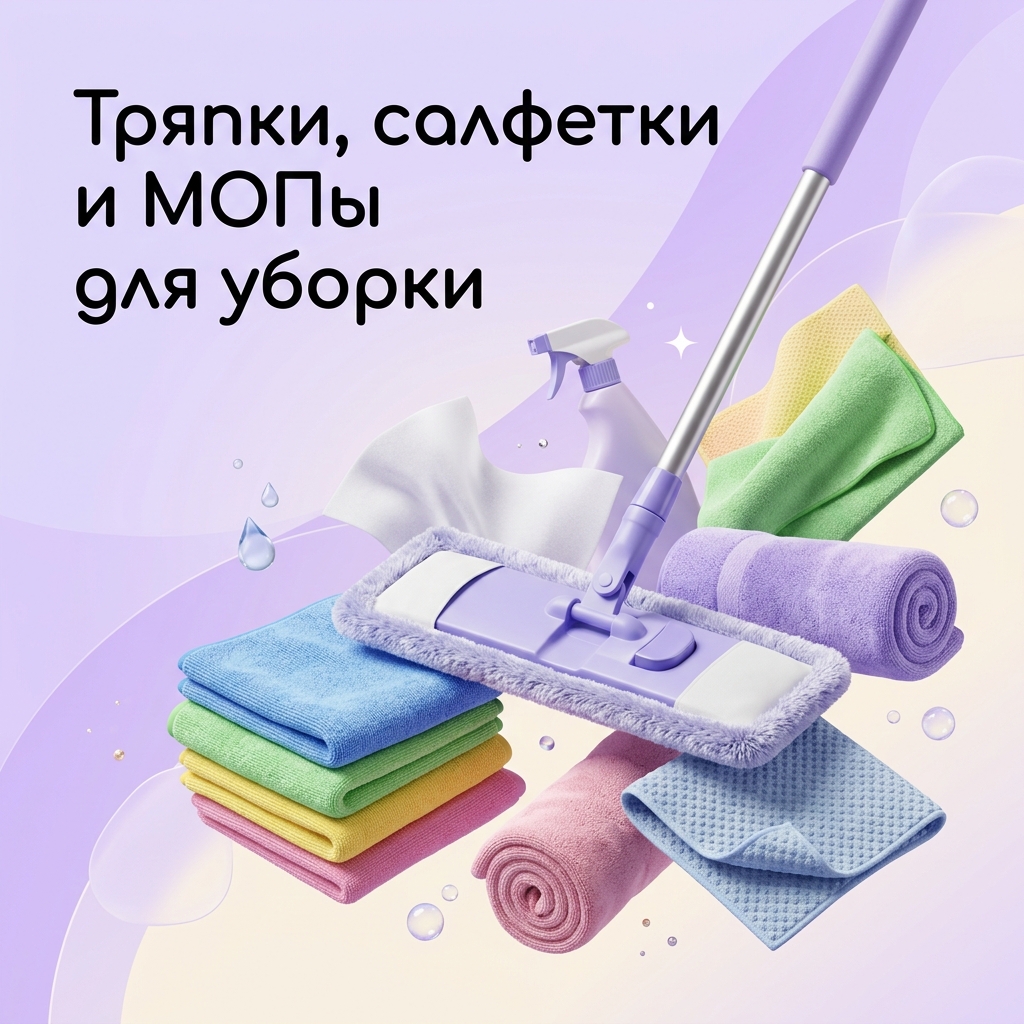 Тряпки, салфетки и МОПы для уборки
