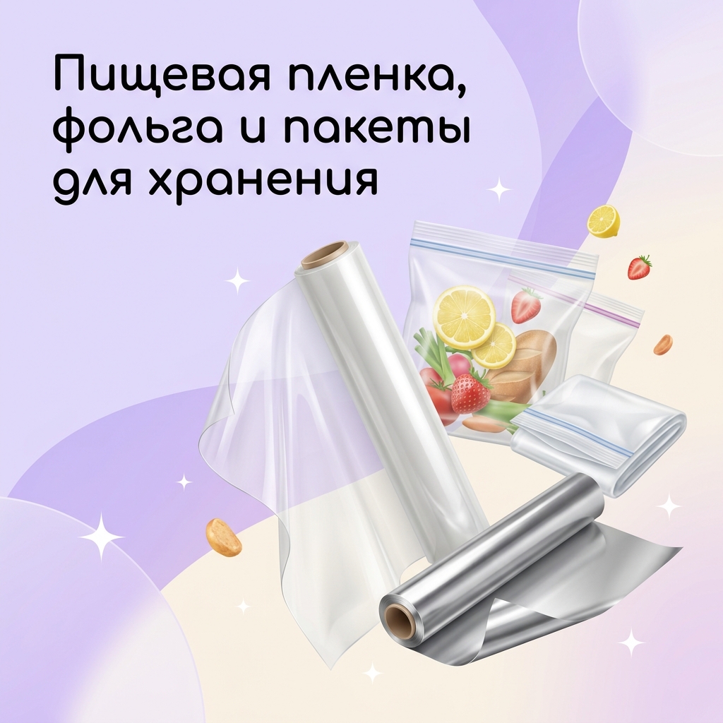 Пищевая пленка, фольга и пакеты для хранения