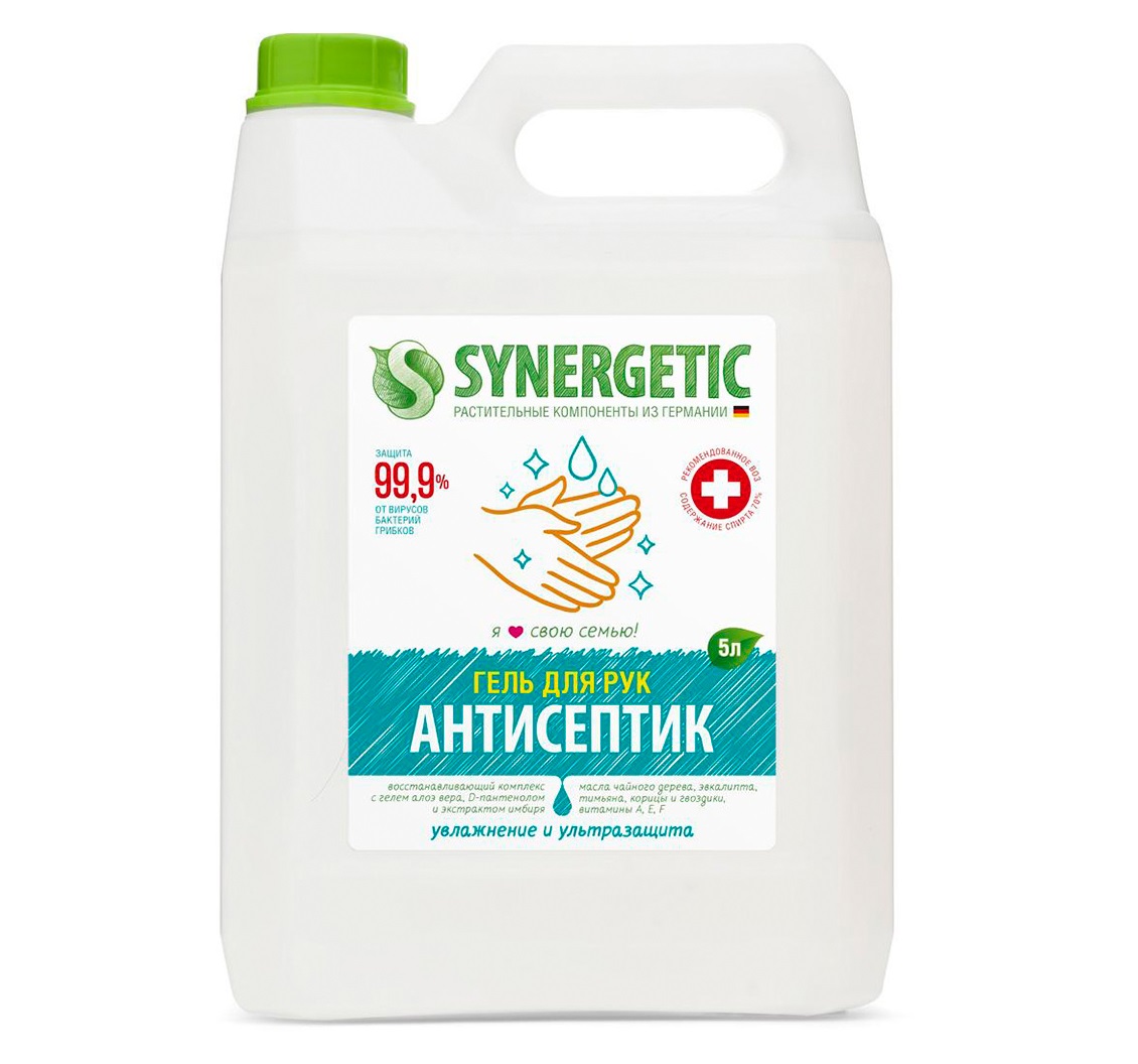 Антисептик для рук SYNERGETIC 5л гель 4шт/уп