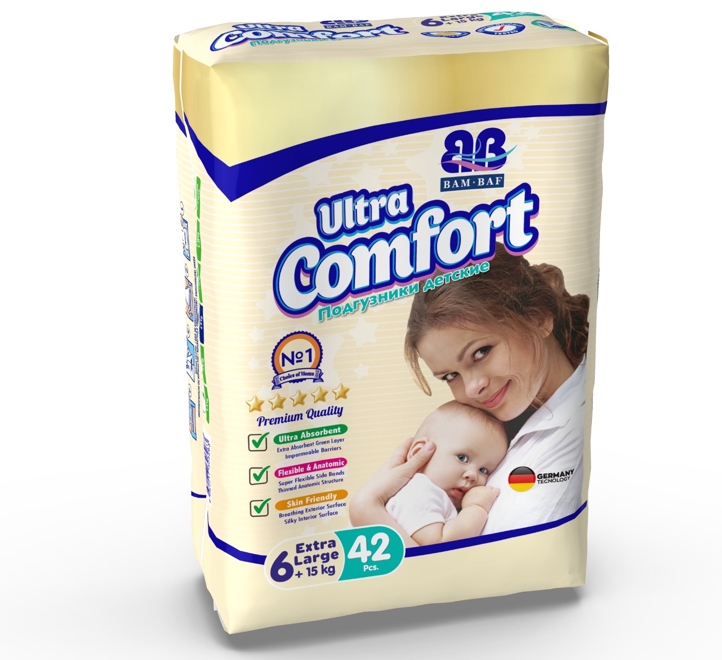 Подгузники BAMBAF ULTRA COMFORT №6 (42 шт.)*4шт/упак