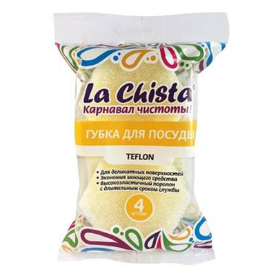 Губки для посуды Тефлон LА CHISTA, 4шт*60