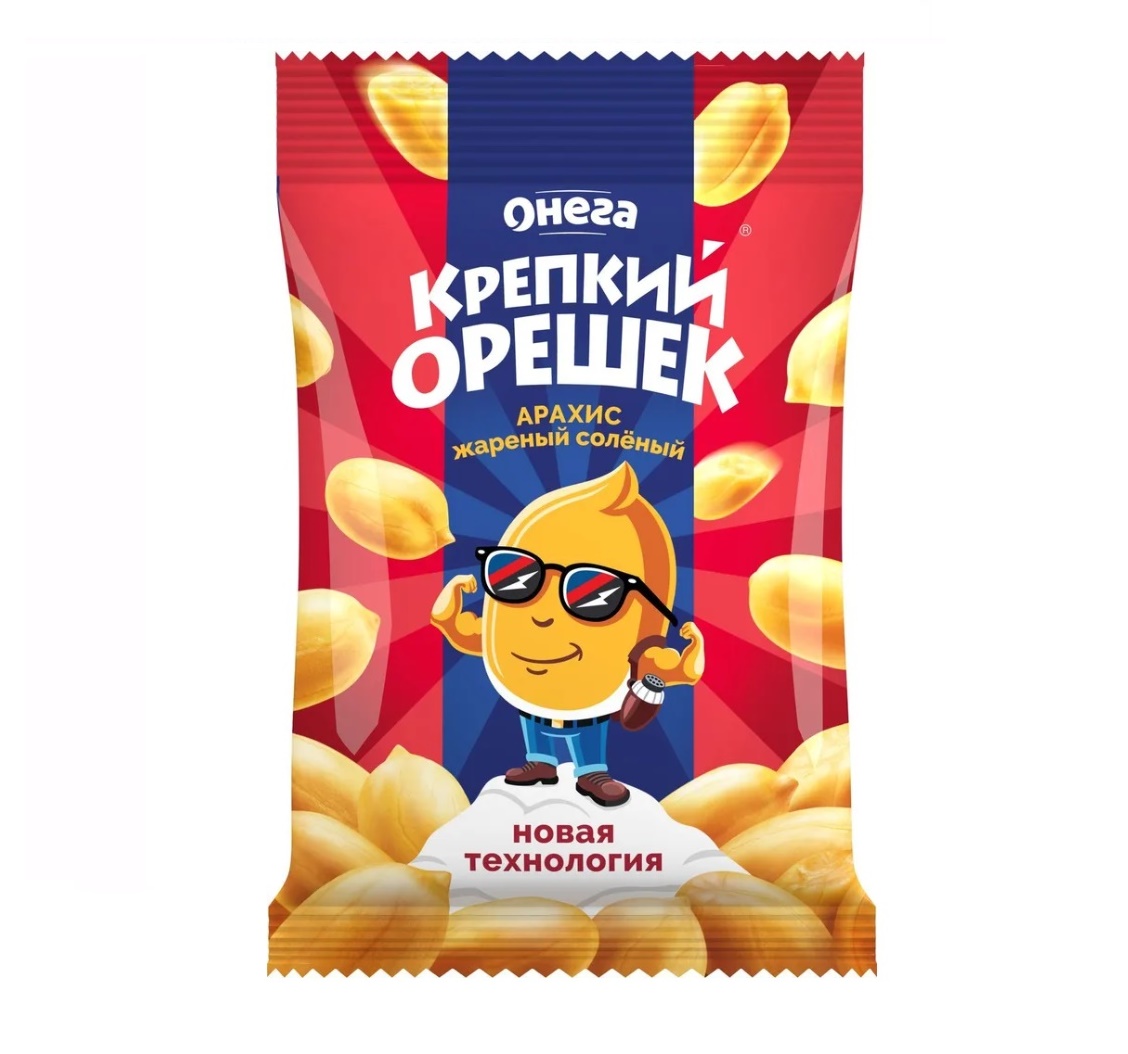 Арахис жареный солёный Онега «Крепкий орешек» 1/80г 40шт/упак