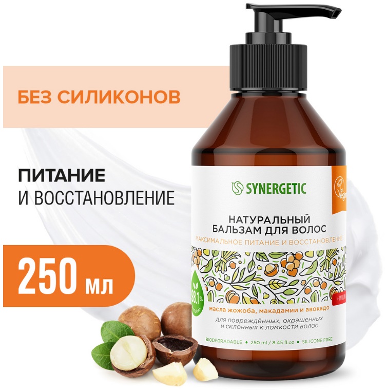 SYNERGETIC бальзам для волос "Максимальное питание и восстановление" 0,25л 12 шт/уп