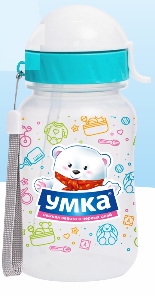 Поильник с трубочкой ТМ "Умка"6+ 270 мл. (бирюзовый)* 6