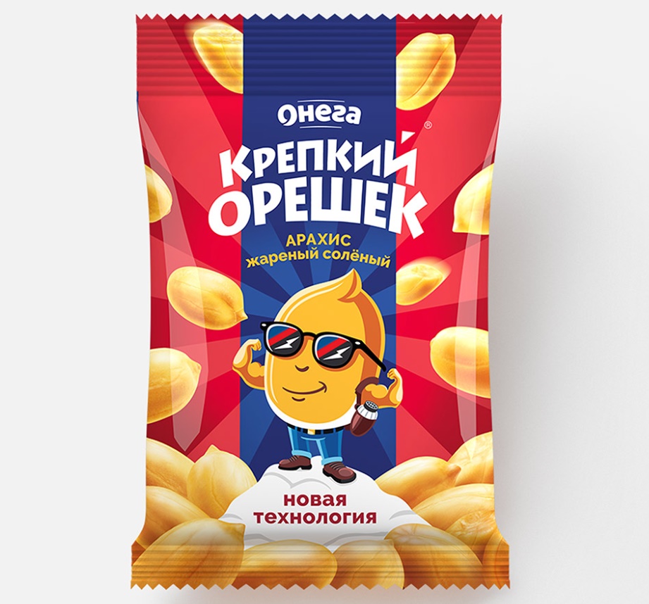 Арахис жареный солёный Онега «Крепкий орешек» 1/120г 20шт/упак