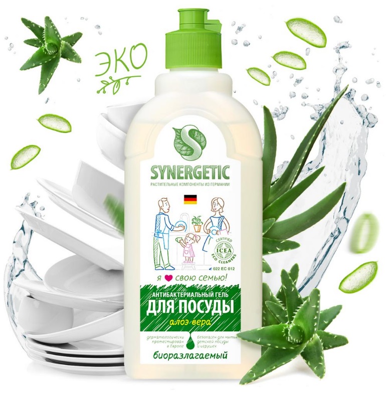 SYNERGETIC для мытья посуды Алоэ 0.5л 14 шт/уп