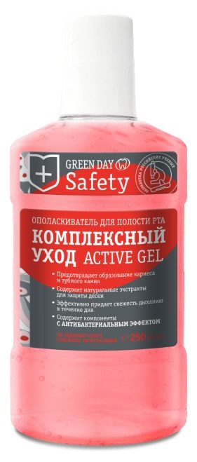 Ополаскиватель для полости рта SAFETY Green Day «Комплексный уход», 250 мл*12