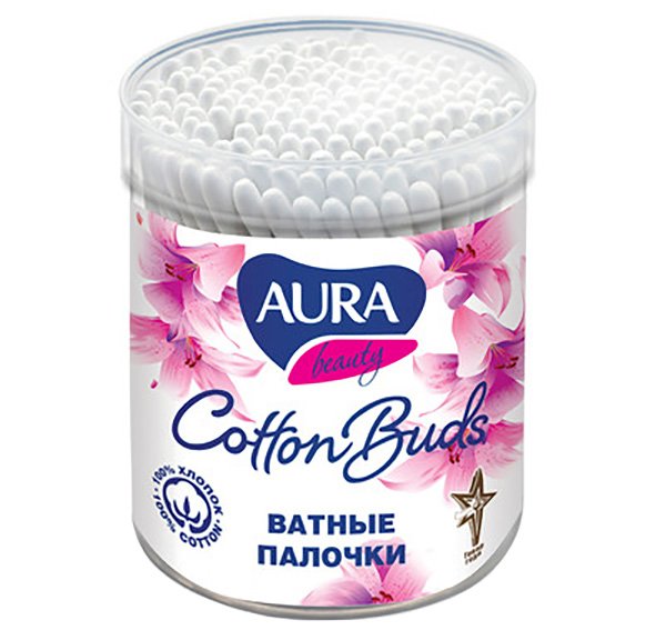 Ватные палочки "Aura" 200 шт, 36уп/кор