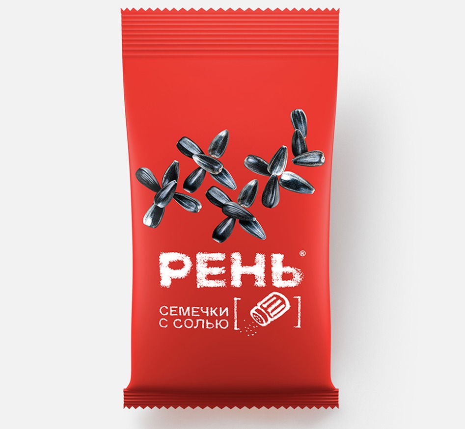 Семена подсолнечника черные жареные с солью «Рень» 1/100гр 36шт/упак