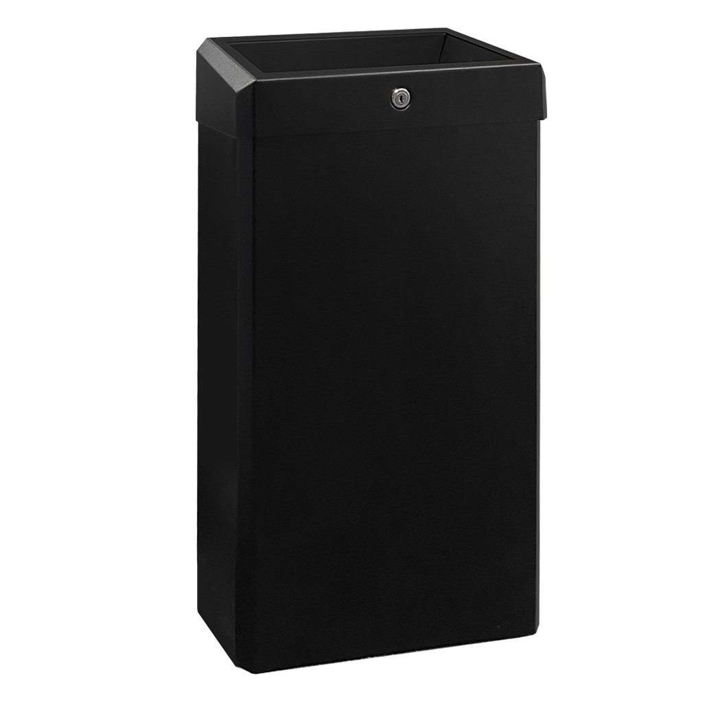 Корзина для мусора с конусным отверстием металлическая "MERIDA STELLA R" (BLACK) 27 л.