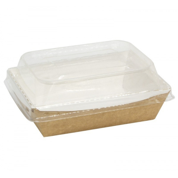 Крышка PET купольная 120х165х70мм для контейнера Crystal box 500мл с прямым дном, 60/540