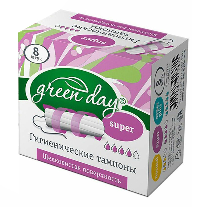 Тампоны 8 шт. Super GREEN DAY, 30