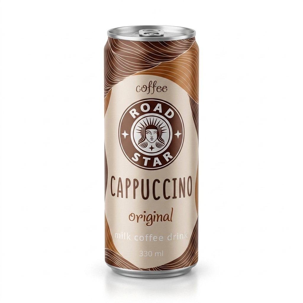 Напиток кофейный безалк негазир «ROAD STAR CAPPUCCINO (РОУД СТАР КАПУЧИНО)» 0.33мл/упк 12шт