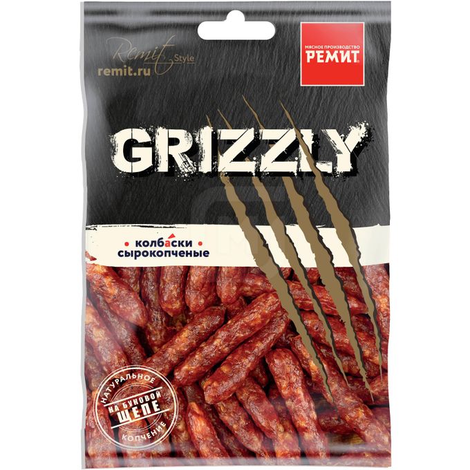 Колбаса сырокопченая Ремит Колбаски Grizzly 40г
