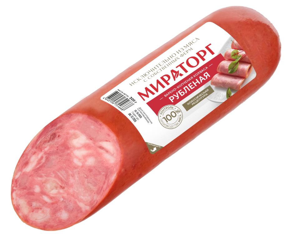 Колбаса варено-копченая Мираторг Рубленая срез 300г 