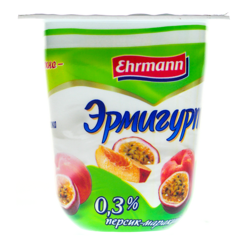 Йогуртный продукт Эрмигурт персик-маракуйя 0,3% 100г