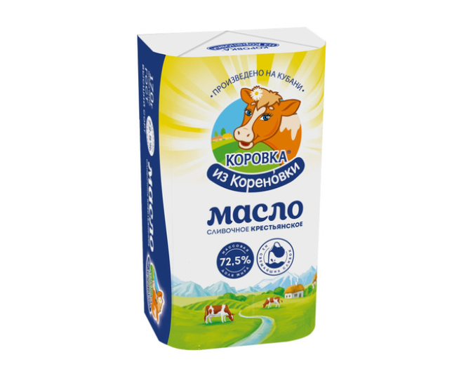Масло сливочное Коровка из Кореновки Крестьянское 72,5% 170 г