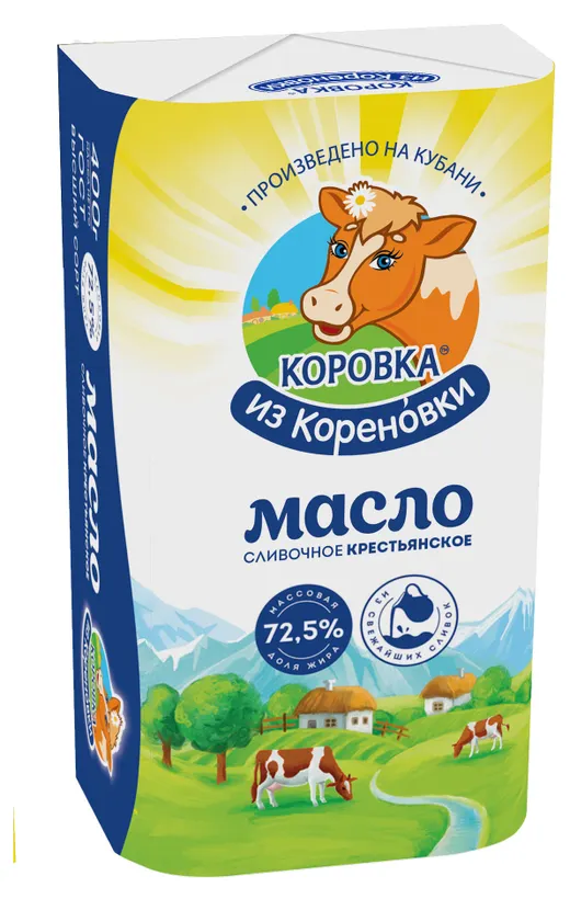 Масло сливочное Коровка из Кореновки Крестьянское 72,5% 400г