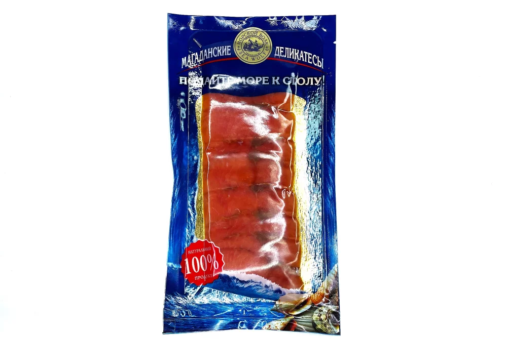 Кета филе ломтики на подложке Магаданские деликатесы 100г