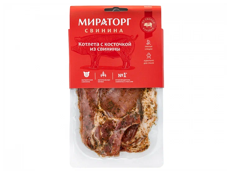Стейк свиной Мираторг Котлета с косточкой замороженный 400г
