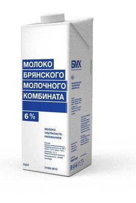 Молоко Брянский молочный комбинат 6% 0,975мл